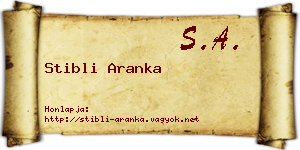 Stibli Aranka névjegykártya